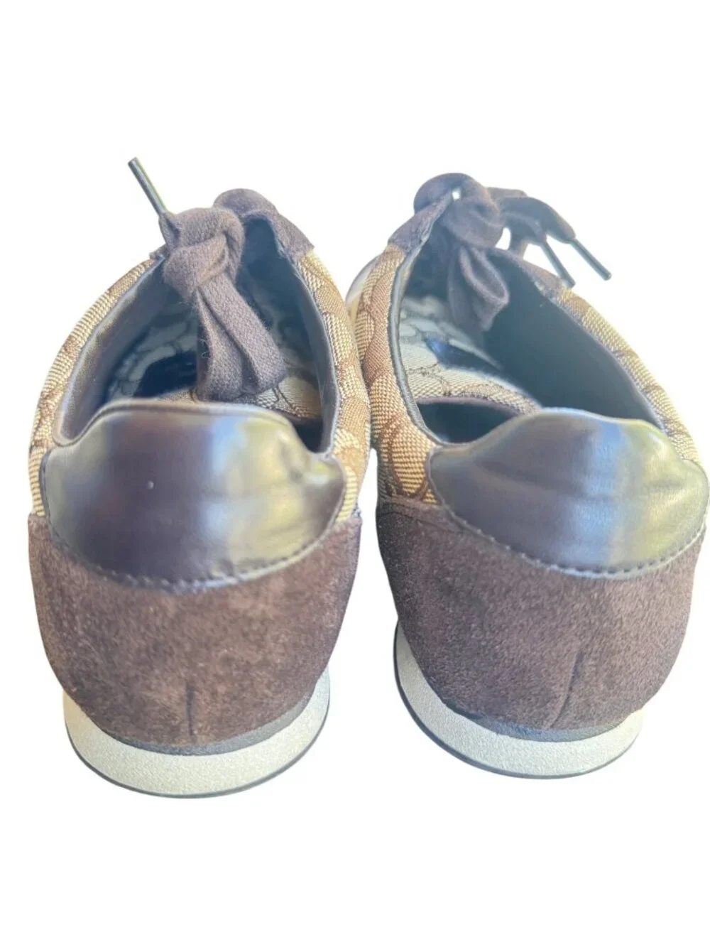 Coach Kelson Womens 8 B Brown Signature Canvas Casual Sneakers Shoes Lace Up